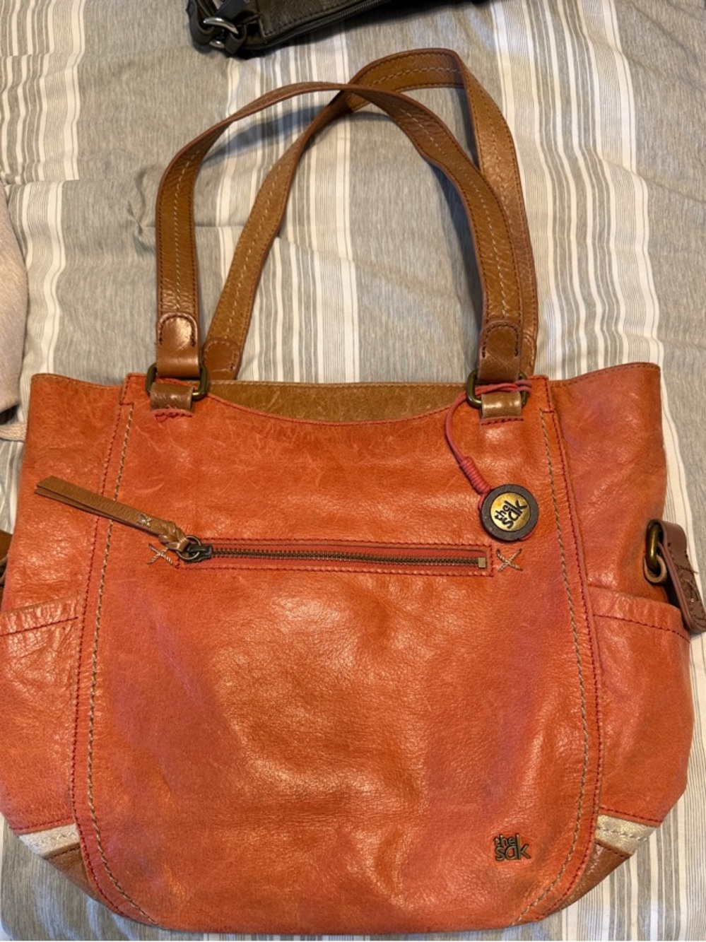 Orange Leather The sak Kendra tote